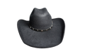 Black Felt Outlaw Hat with Silver-Tone Studded Band