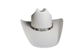 Modern Cattleman Hat with Two-Tone Studded Band - Bright White