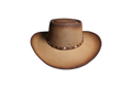 Flat-Top Gambler Cowboy Hat - Chocolate Brown Straw